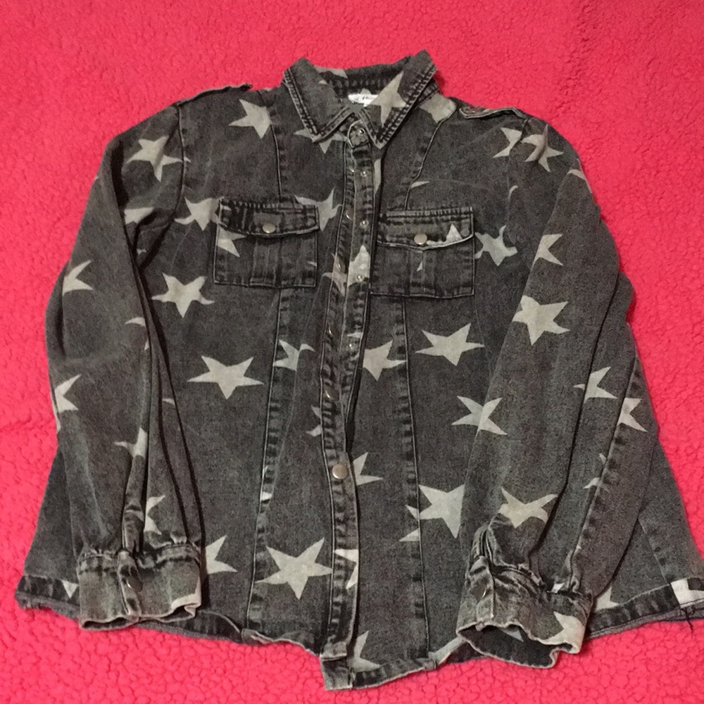 Star Pattern Denim Jacket